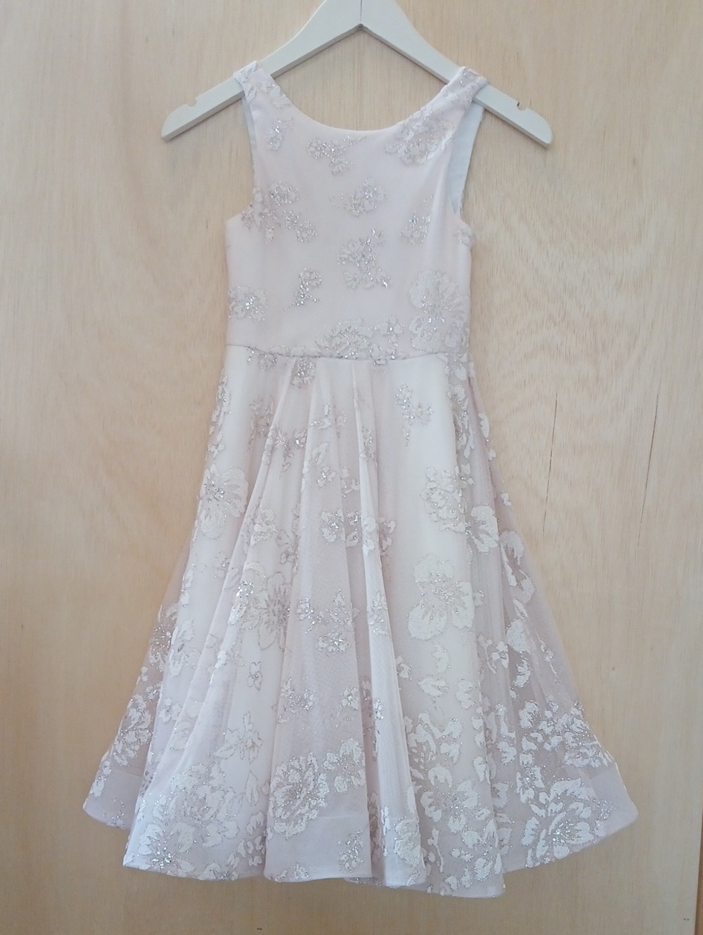 Girls Pink Floral Sequin Party Dress